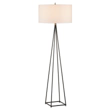 Fiction 71" Tall Torchiere Floor Lamp with Linen Shade