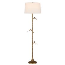 Piaf 70" Tall Torchiere Floor Lamp with Linen Shade