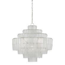 Sommelier Blanc 8 Light 27" Wide Single Tier Draped Chandelier with White Glass Shade