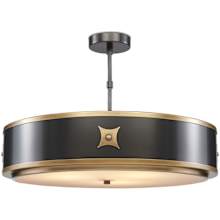 Huntsman 3 Light 24-1/2" Wide Flush Mount Drum Ceiling Fixture with Decorative Metal Shade