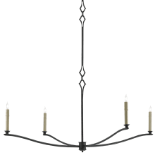 Knole 4 Light 49" Wide Wrought Iron Chandelier