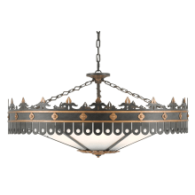 Berkeley 6 Light 40" Wide Wrought Iron Chandelier with Acrylic Shade