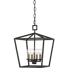 Denison 4 Light 12" Wide Wrought Iron Pendant