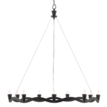 Serpentina 9 Light 37" Wide Wrought Iron Chandelier