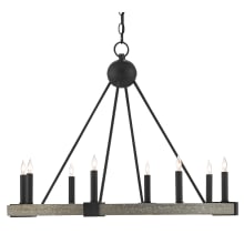 Burgos 8 Light 32" Wide Wrought Iron Chandelier