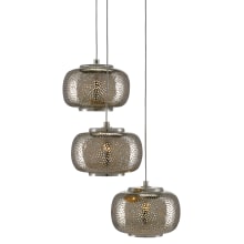 Pepper 3 Light 8" Wide Multi Light Pendant with Metal Shades