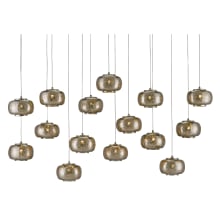 Pepper 15 Light 48" Wide Linear Pendant with Metal Shades