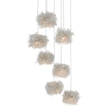 Birds Nest 7 Light 13" Wide Abstract Multi Light Pendant with Glass Shades