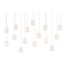 Dove 15 Light 48" Wide Linear Pendant with Ceramic Shades