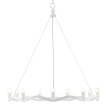 Serpentina 9 Light 37" Wide Wrought Iron Ring Chandelier