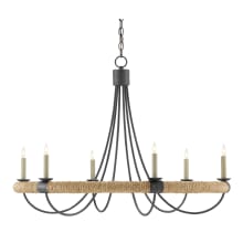 Shipwright 6 Light 39" Wide Wrought Iron Chandelier