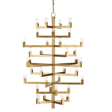 Andre 36 Light 38" Wide Wrought Iron Abstract Chandelier