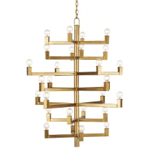 Andre 28 Light 33" Wide Wrought Iron Abstract Chandelier