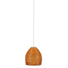 Beehive 6" Wide Wood Pendant