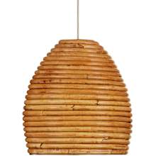 Beehive 6" Wide Wood Pendant