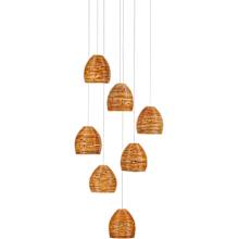 Beehive 7 Light 17" Wide Wood Multi Light Pendant