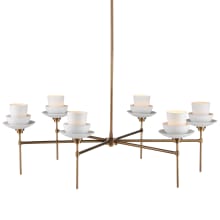 Etiquette 6 Light 41" Wide Chandelier with Bone China Shades
