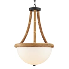 Morningside 18" Wide LED Wrought Iron Pendant with Frosted Glass Shade
