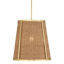 Deauville 22" Wide Pendant with Woven Seagrass Shade