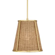 Deauville 14" Wide Pendant with Woven Seagrass Shade