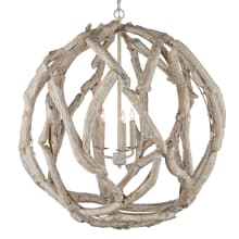 Driftwood 3 Light 29" Wide Wrought Iron Candle Style Chandelier