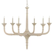 Aleister 6 Light 44" Wide Wrought Iron Candle Style Chandelier
