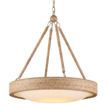 Hopscotch 24" Wide LED Wrought Iron Pendant with Frosted Glass Shade