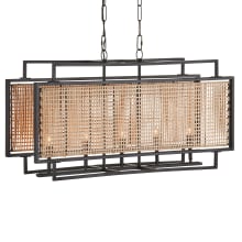 Boswell 5 Light 36" Wide Linear Chandelier with Natural Woven Shade
