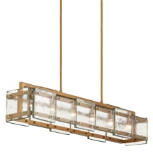 Countervail 6 Light 40" Wide Linear Chandelier with Cast Glass Shades