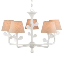 Charny 5 Light 42" Wide Chandelier with Linen Shades