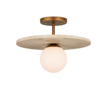 Apricity 16" Wide Semi-Flush Globe Ceiling Fixture with Frosted Glass Shade