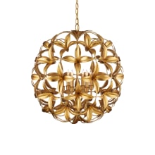 Helenium 6 Light 24" Wide Wrought Iron Pendant