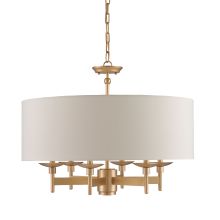 Bering 6 Light 1 Tier Chandelier with Eggshell Shantung Shade