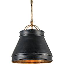 Lumley 1 Light Pendant with Rimmed Wrought Iron Shade