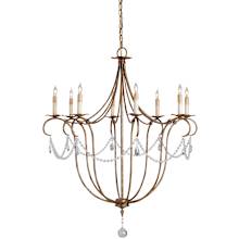 Crystal Light 8 Light Single Tier Chandelier with Customizable Shades