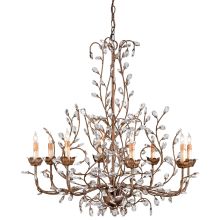 Crystal Bud Chandelier, Large  with Customizable Shades