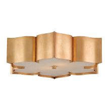 Grand Lotus 2 Light Flush Mount Ceiling Fixture with Marbleized Acrylic Shade