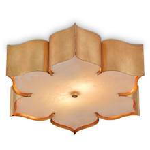 Grand Lotus 2 Light Flush Mount Ceiling Fixture with Marbleized Acrylic Shade
