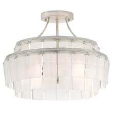 Vintner Blanc 3 Light 15-1/2" Wide Semi Flush Ceiling Fixture with Recycled Bottle Glass