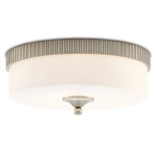 Bryce 16" Wide LED Flush Mount Drum Ceiling Fixture with Glass Shade