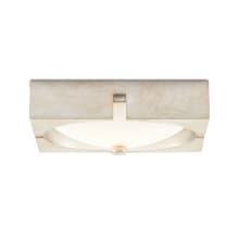 Kika 14" Wide LED Flush Mount Square Ceiling Fixture with Glass Shade