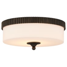 Bryce 16" Wide LED Flush Mount Drum Ceiling Fixture with Frosted Glass Shade - Oil Rubbed Bronze
