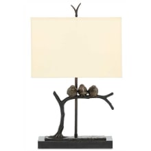 Sparrow 2 Light 25" Tall Animal Table Lamp with Shantung Shade