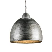 Earthshine 1 Light Pendant with Hammered Metal Shade