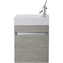 Piccolo 18" Wall Mounted / Floating Single Vanity Set with Wood Cabinet and Cultured Marble Vanity Top