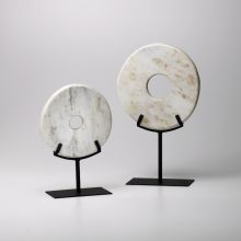 17.25" Large White Disk On Stand