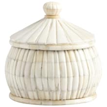 For Keeps 5-3/4" Diameter Bone and Wood Decorative Canister