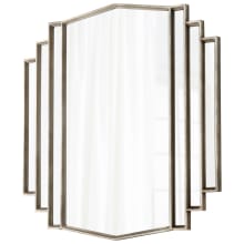 Optic Array 39-3/4" Tall Geometric Flat Front Iron Framed Wall Mounted Mirror