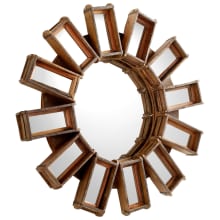 Zenobia 46" Diameter Sunburst Wood Framed Bathroom Wall Mirror