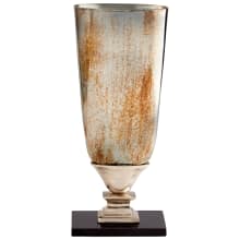 Chalice 7-1/4" Wide Aluminum, Glass, Marble Vase